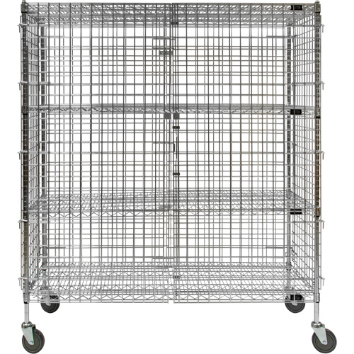 Security Cart, Chrome Plated, 60" x 69" x 24", 500 lbs. Capacity WestPier
