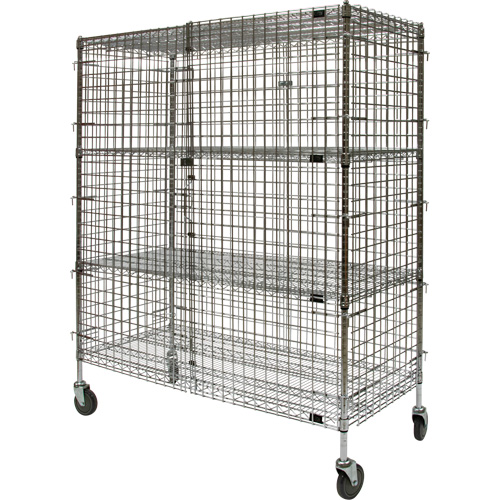Security Cart, Chrome Plated, 60" x 69" x 24", 500 lbs. Capacity WestPier