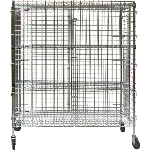 Security Cart, Chrome Plated, 60" x 69" x 24", 500 lbs. Capacity WestPier