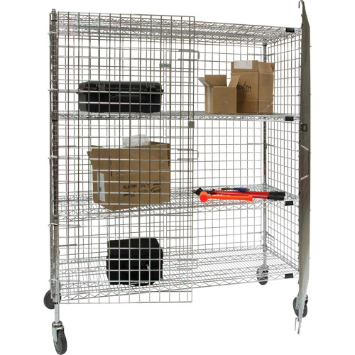 Security Cart, Chrome Plated, 60" x 69" x 24", 500 lbs. Capacity WestPier