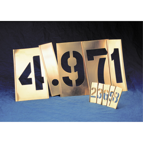 Pochoirs assemblables &agrave; caract&egrave;re gothique, en laiton - lettres & chiffres &agrave; l'unit&eacute;, Chiffre, 6" WestPier