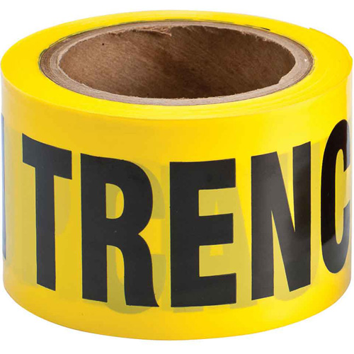 Ruban pour barricade, Anglais, 3" la x 200' lo, 3 mils, Noir sur jaune WestPier