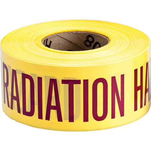 Ruban pour barricade, Anglais, 3" la x 200' lo, 3 mils, Magenta/jaune WestPier