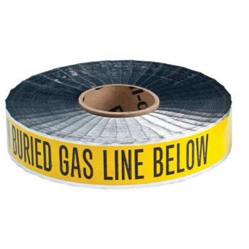 "Gas Line" Identoline&reg; Underground Warning Tape, 2" W x 1000' L, Black on Yellow WestPier