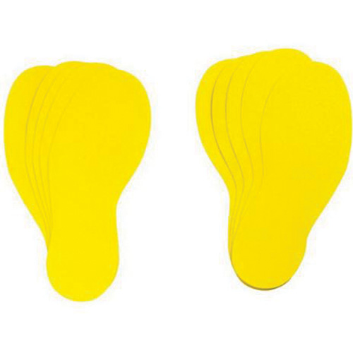 &eacute;tiquettes pour marquage des planchers, Empreinte de pas, 12" lo x 3,75" la, Jaune, Vinyle WestPier