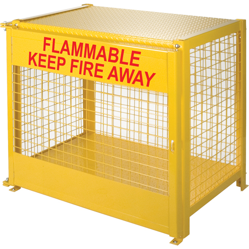 Gas Cylinder Cabinets, 6 Cylinder Capacity, 44" W x 30" D x 37" H, Yellow WestPier