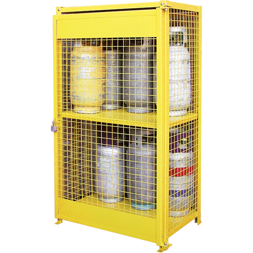 Gas Cylinder Cabinets, 12 Cylinder Capacity, 44" W x 30" D x 74" H, Yellow WestPier