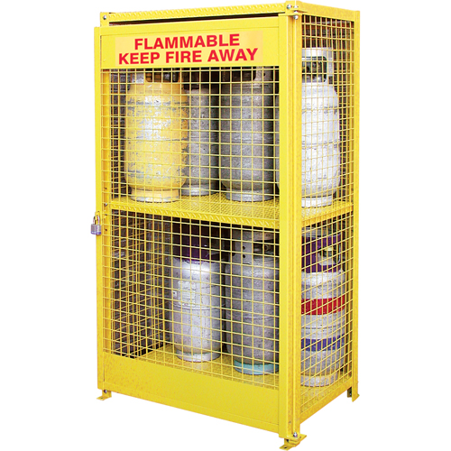 Gas Cylinder Cabinets, 12 Cylinder Capacity, 44" W x 30" D x 74" H, Yellow WestPier