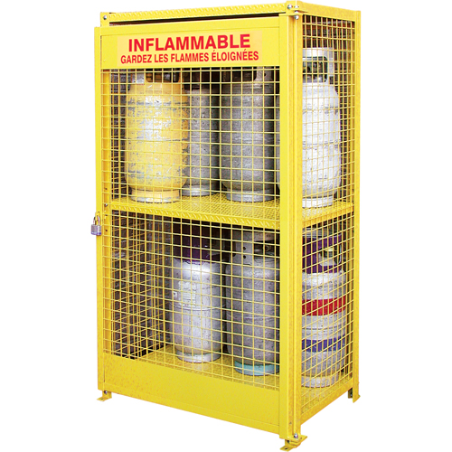 Gas Cylinder Cabinets, 12 Cylinder Capacity, 44" W x 30" D x 74" H, Yellow WestPier