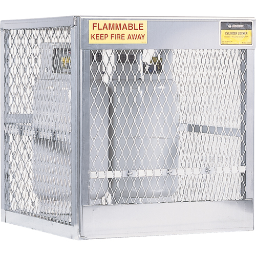 Aluminum LPG Cylinder Locker Storage, 4 Cylinder Capacity, 30" W x 32" D x 33-1/2" H, Silver WestPier