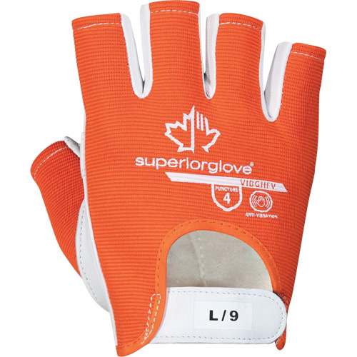Gants Vibrastop demi-doigts antivibrations, Taille Grand, Paume Ch&egrave;vre WestPier