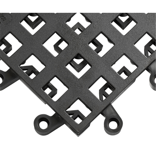 Carrelage no 560 ErgoDeck , PVC, 1-1/2' la c, 1-1/2' lo, 7/8" &eacute;paisseur, Noir WestPier