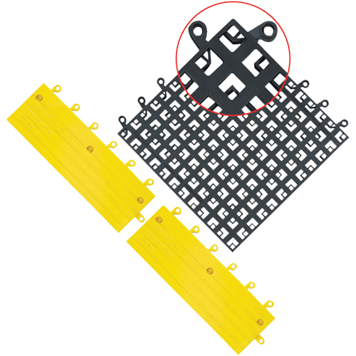 Carrelage no 560 ErgoDeck , PVC, 1-1/2' la c, 1-1/2' lo, 7/8" &eacute;paisseur, Noir WestPier