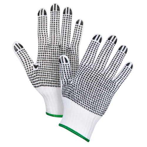 Gants tricot&eacute;s deux c&ocirc;t&eacute;s &agrave; pois, Poly/coton, Deux c&ocirc;t&eacute;s, Calibre 7, Moyen WestPier