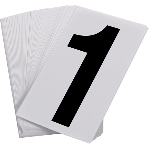 Pressure Sensitive Numbering, 1, 3-1/2" H, Black on White WestPier