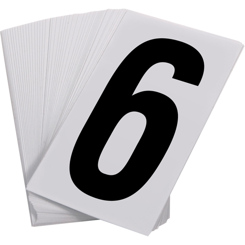 Pressure Sensitive Numbering, 6, 3-1/2" H, Black on White WestPier