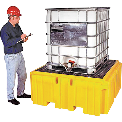 IBC Spill Pallet Plus&reg; With Drain, 365 US gal. Spill Capacity, 62" x 62" x 28" WestPier