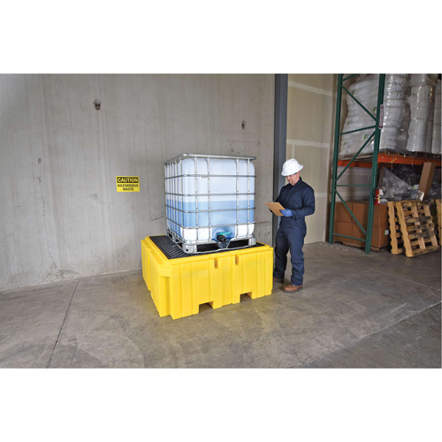 IBC Spill Pallet Plus&reg; With Drain, 365 US gal. Spill Capacity, 62" x 62" x 28" WestPier