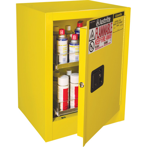 Armoire de s&eacute;curit&eacute; d'&eacute;tabli pour produits inflammables EX Sure-Grip, 24 gal., 1 Porte(s), 21" La x 27" h x 18" p WestPier
