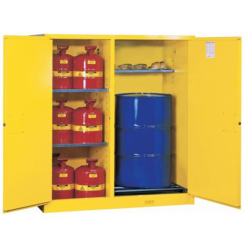 Sure-Grip&reg; EX Double-Duty Safety Cabinets, 115 US gal. Cap., Yellow WestPier
