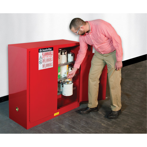 Armoire de s&eacute;curit&eacute; pour la peinture et les encres combustibles EX Sure-Grip, 40 gal., 3 tablettes WestPier