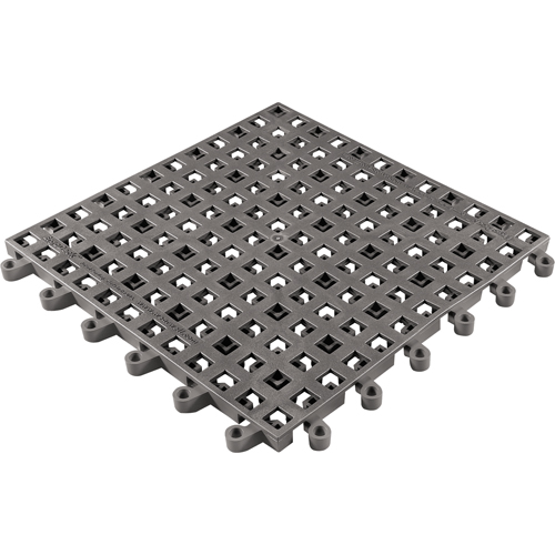 ErgoDeck&reg; General Purpose No. 564 Matting, PVC, 1-1/2' W x 1-1/2' L, 7/8" Thick, Charcoal WestPier