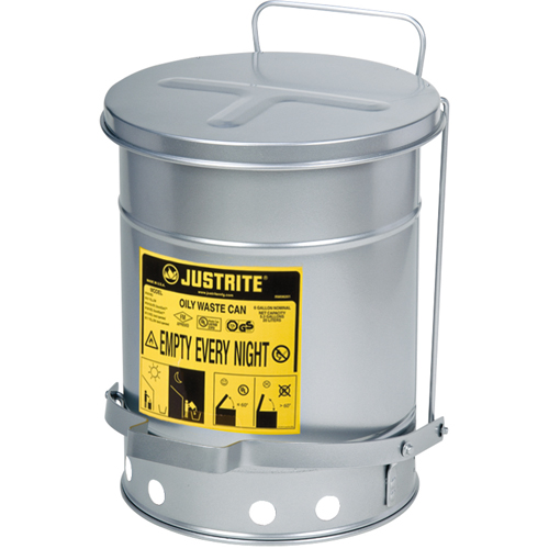 Contenants pour d&eacute;chets huileux, Homologu&eacute; FM/List&eacute; UL, 6 gal. US, Argent WestPier