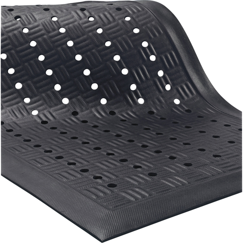 Tapis Cushion Station, &agrave; fentes, 4' x 6' x 9/16", Noir, Nitrile WestPier