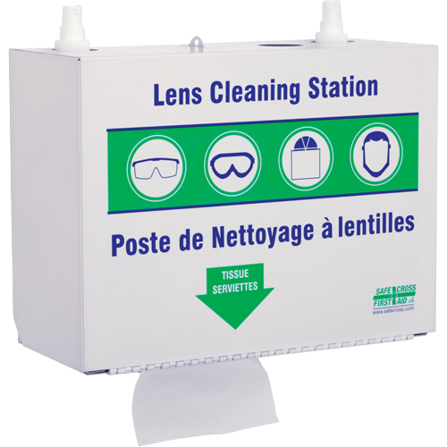 Metal Lens Cleaning Stations - Two 500ml Solutions & 1 Box of Tissue, Metal, 10.5" L x 5.5" D x 6.3" H WestPier
