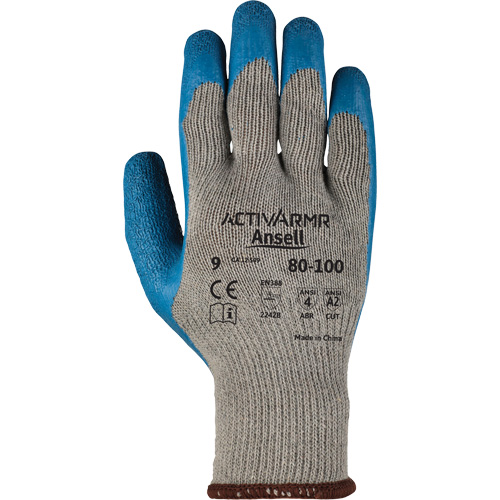 ActivArmr&reg; 80-100 Gloves, 9/Large, Rubber Latex Coating, 10 Gauge, Polyester/Cotton Shell WestPier