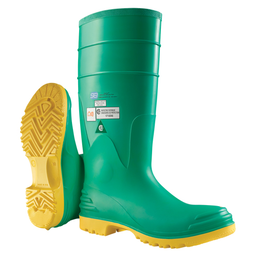 Hazmax&reg; 16" Kneeboot, PVC, Steel Toe, Size 14, Puncture Resistant Sole WestPier