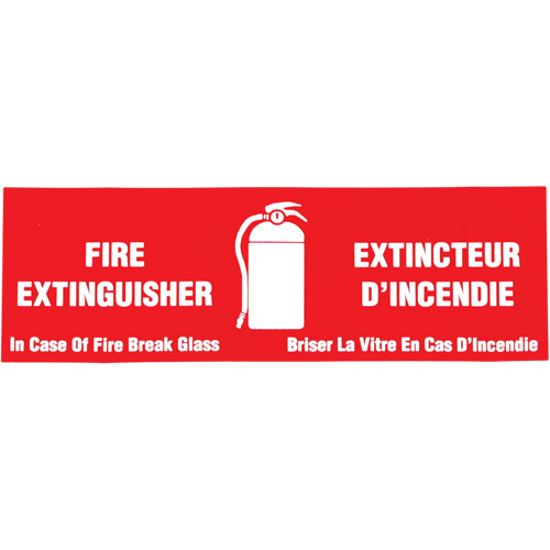 "Fire Extinguisher / Extincteur d'incendie" Label, 2" x 6", Vinyl, Bilingual with Pictogram WestPier