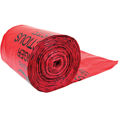 Hazardous Waste Bags, Bio-Hazard, 24" L x 33" W, 56.8 L (15 Gal.) Capacity WestPier