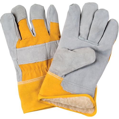 Gants d'ajusteur doubl&eacute;s pour l'hiver, 2T-Grand, Paume en Cuir de vache refendu, Doublure en Boa WestPier