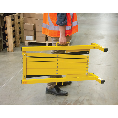 Expandable Barrier, 37" H x 11' L, Black/Yellow WestPier
