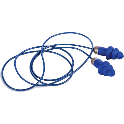 Bouchons d'oreille r&eacute;utilisables et d&eacute;tectable Rockets, Avec cordon, Taille unique, Vrac - &eacute;tui en plastique, NRR dB 27 WestPier