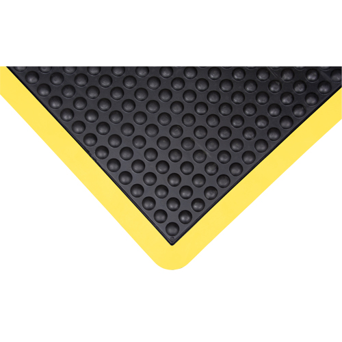 Tapis antifatigue en d&ocirc;me, &agrave; bulles, 2' x 3' x 1/2", Noir, Caoutchouc WestPier