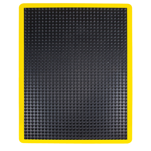 Tapis antifatigue en d&ocirc;me, &agrave; bulles, 2' x 3' x 1/2", Noir, Caoutchouc WestPier