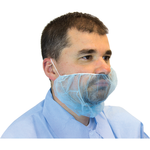 Disposable Beard Covers, Polypropylene, Blue WestPier