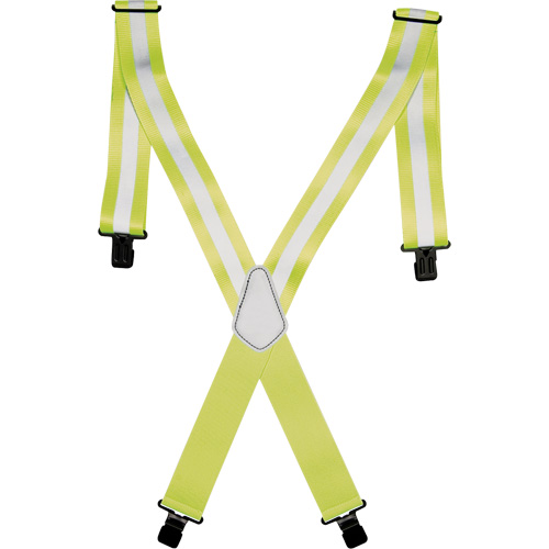 Hi-Viz 2" Work Suspenders, High Visibility Lime-Yellow, Silver Reflective Colour, One Size WestPier