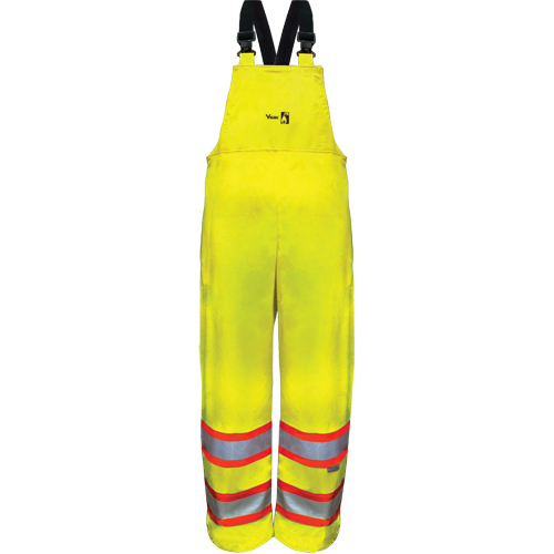 Hi-Vis FR/PU Safety Rain Bib Pants, Small, High Visibility Lime-Yellow WestPier