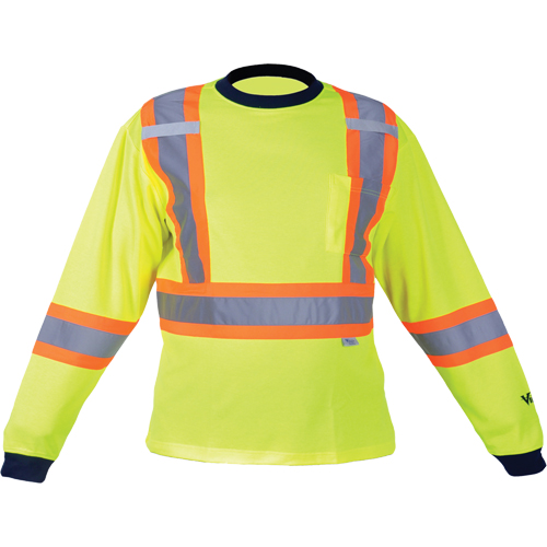 Chemise de s&eacute;curit&eacute; &agrave; manches longues, Polyester, Moyen, Jaune lime haute visibilit&eacute; WestPier