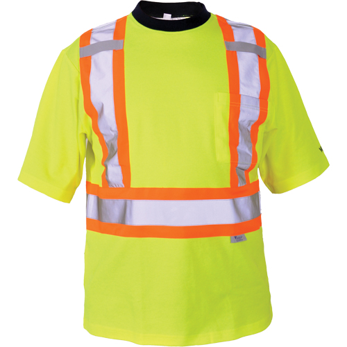 Safety T-Shirt, Polyester, Medium, High Visibility Lime-Yellow WestPier