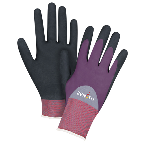 Gants enduits de premi&egrave;re qualit&eacute; ZX-2, 8/Moyen, R&ecirc;vetement Nitrile/Mousse de nitrile, Calibre 18, Enveloppe en Nylon WestPier