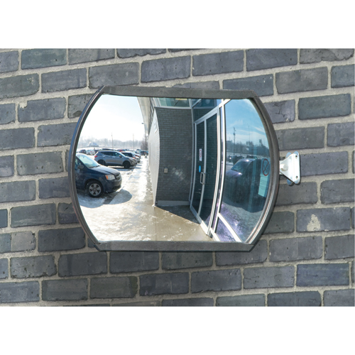 Roundtangular Convex Mirror with Telescopic Arm, 12" H x 18" W, Indoor/Outdoor WestPier