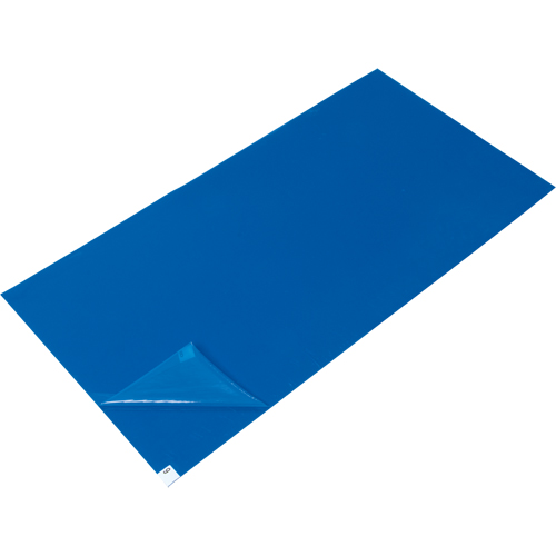 Tapis pelables de rechange pour salle blanche, &eacute;paisseur 1,57 mils, 2' la, 3-3/4' lo x Bleu WestPier