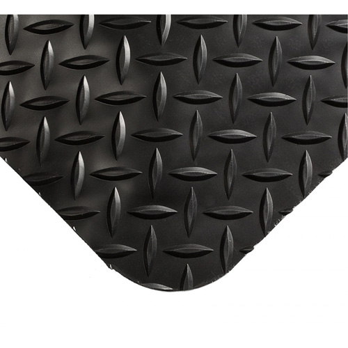 Tapis Smart No 497, Losange, 4' x 10' x 1", Noir, PVC/Ur&eacute;thane WestPier