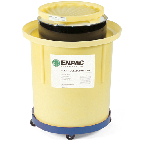 Poly-Collector 66 with Steel Drum, 32.5" dia. x 42" H, 70 US gal. Spill Cap. WestPier