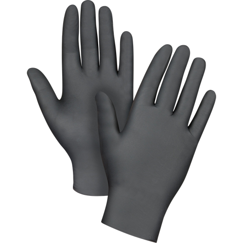 Gants jetables en paquets pour distributeur, 2T-Grand, Nitrile, 5 mils, Sans poudre, Noir WestPier