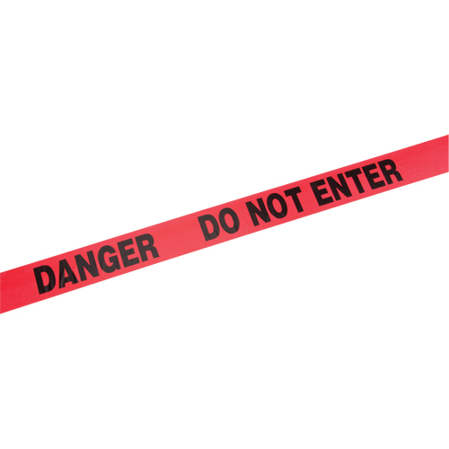 Standard Barricade Tape, English, 3" W x 1000' L, 2 mils, Red WestPier